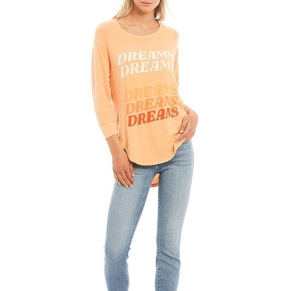 Wildfox Peach Orange Dreams Haley Raglan - Picture 3 of 10